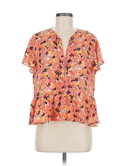 Pre-owned Gap Short Sleeve Blouse In Orange