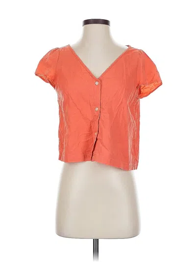 Pre-owned Gap Short Sleeve Blouse In Orange