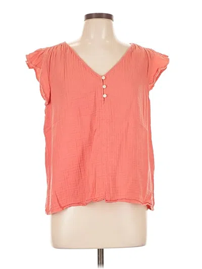 Pre-owned Gap Short Sleeve Blouse In Orange