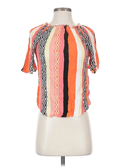 Pre-owned Gap Short Sleeve Blouse In Orange