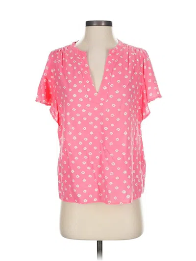 Pre-owned Gap Short Sleeve Blouse In Pink