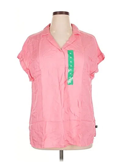 Pre-owned Gap Short Sleeve Blouse In Pink