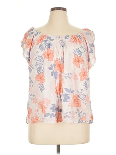 Pre-owned Gap Short Sleeve Blouse In Pink