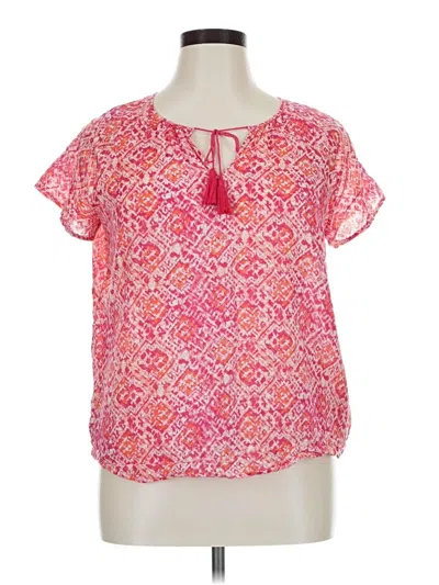 Pre-owned Gap Short Sleeve Blouse In Pink