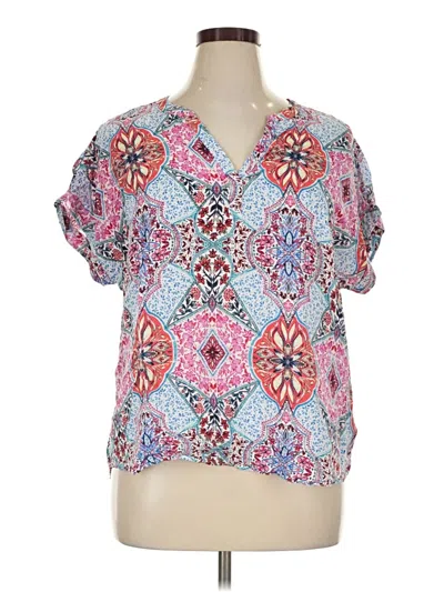 Pre-owned Gap Short Sleeve Blouse In Pink