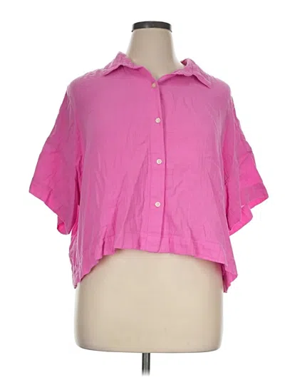 Pre-owned Gap Short Sleeve Blouse In Pink
