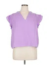 Gap Short Sleeve Blouse In Purple
