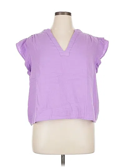 Gap Short Sleeve Blouse In Purple