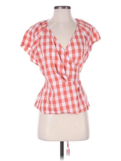 Pre-owned Gap Short Sleeve Blouse In Red