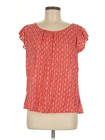 Pre-owned Gap Short Sleeve Blouse In Red