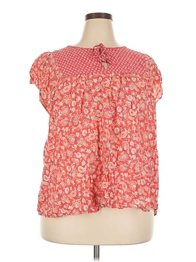 Pre-owned Gap Short Sleeve Blouse In Red