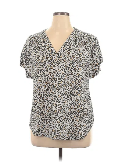 Pre-owned Gap Short Sleeve Blouse In Silver