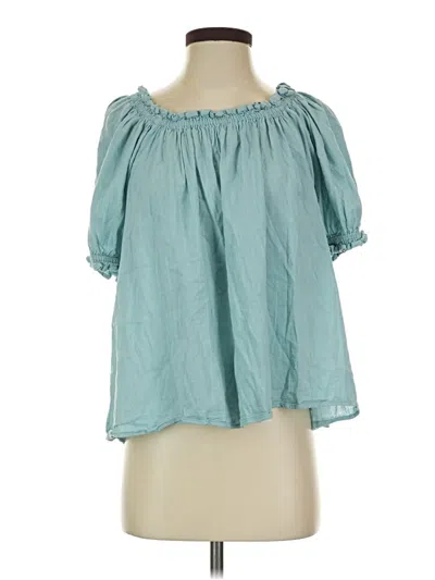 Pre-owned Gap Short Sleeve Blouse In Teal