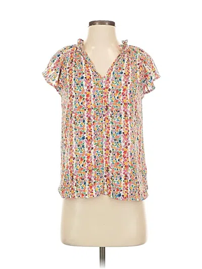 Pre-owned Gap Short Sleeve Blouse In White