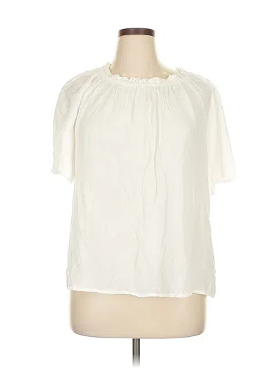 Pre-owned Gap Short Sleeve Blouse In White