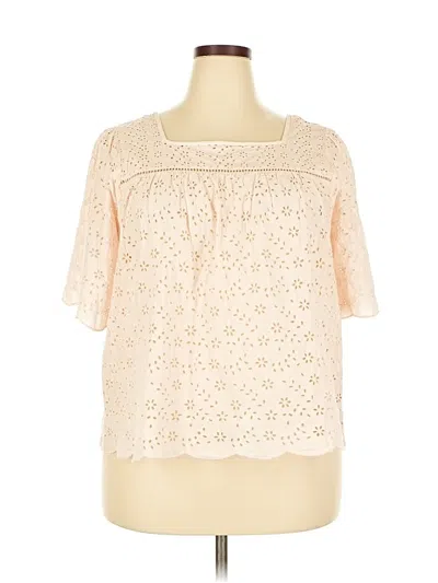 Pre-owned Gap Short Sleeve Blouse In White