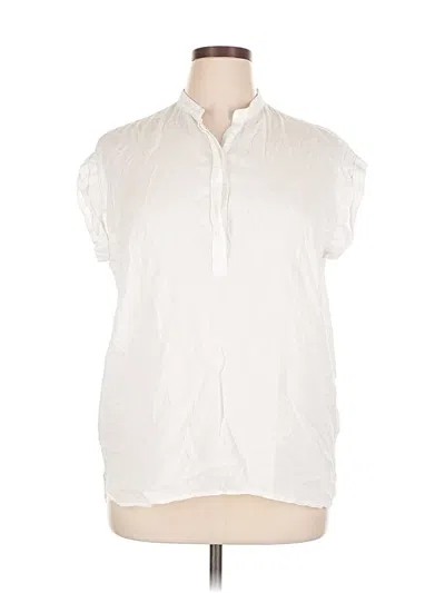 Pre-owned Gap Short Sleeve Blouse In White