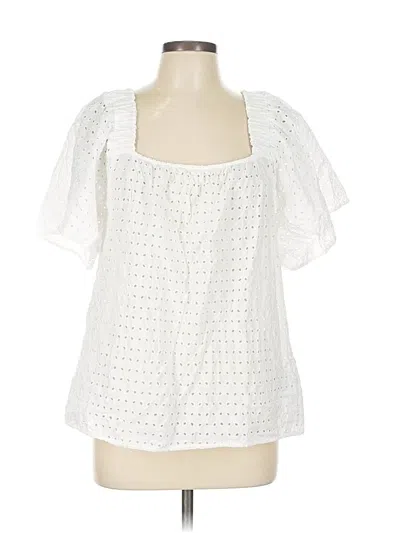 Pre-owned Gap Short Sleeve Blouse In White