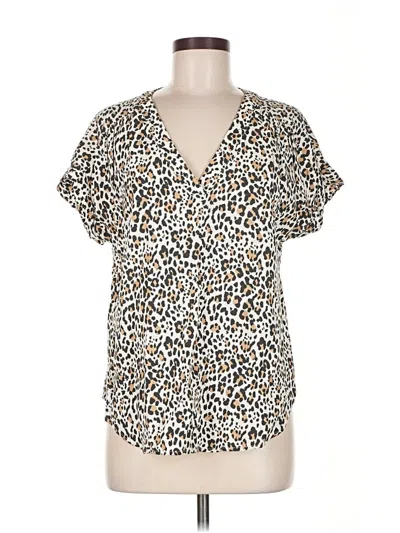 Pre-owned Gap Short Sleeve Blouse In White