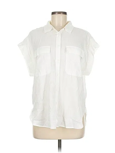 Pre-owned Gap Short Sleeve Blouse In White