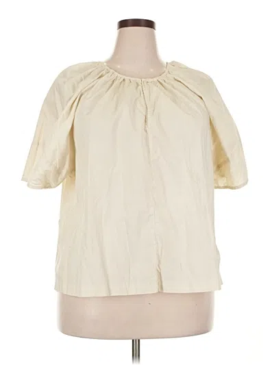 Pre-owned Gap Short Sleeve Blouse In White