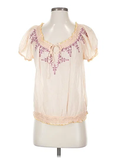 Pre-owned Gap Short Sleeve Blouse In White