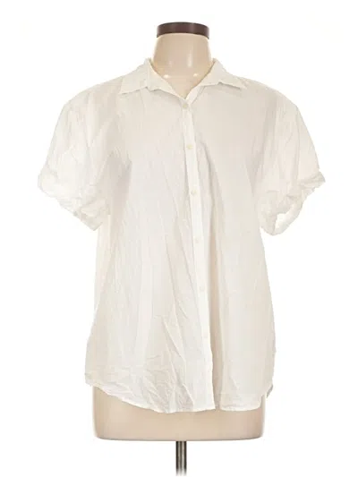 Pre-owned Gap Short Sleeve Blouse In White