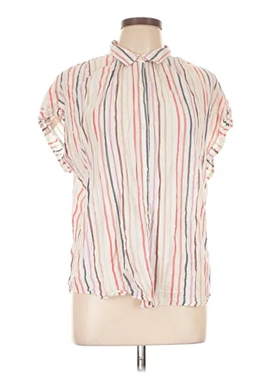 Pre-owned Gap Short Sleeve Blouse In White