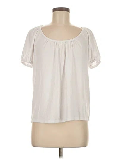 Pre-owned Gap Short Sleeve Blouse In White