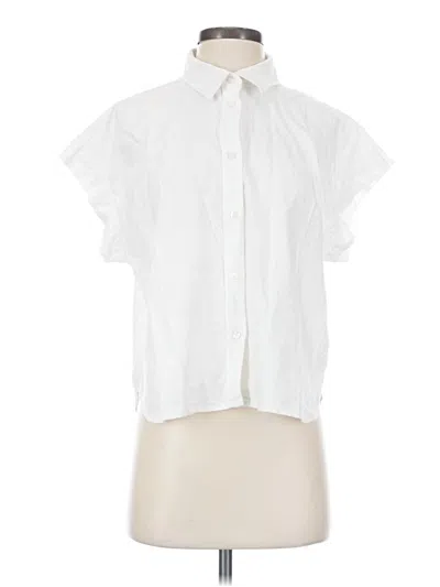 Pre-owned Gap Short Sleeve Blouse In White