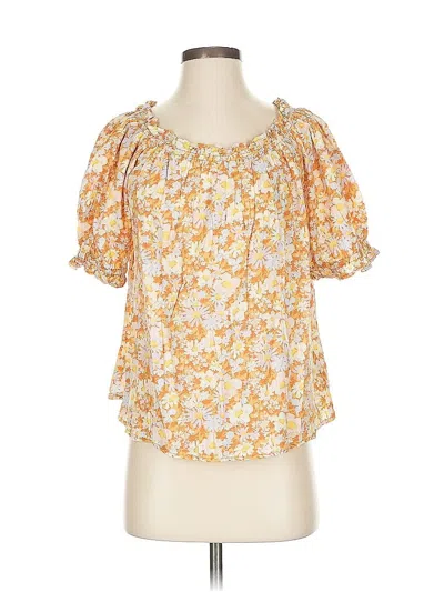 Pre-owned Gap Short Sleeve Blouse In Yellow