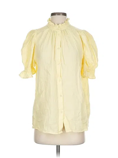 Pre-owned Gap Short Sleeve Blouse In Yellow