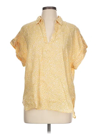 Pre-owned Gap Short Sleeve Blouse In Yellow