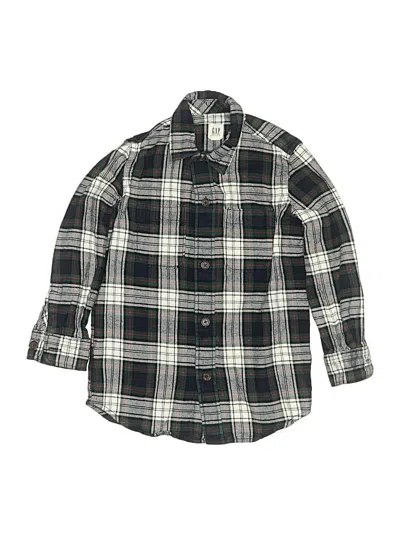Pre-owned Gap Kids' Short Sleeve Button Down Shirt In Black