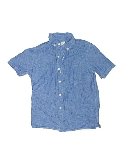 Pre-owned Gap Kids' Short Sleeve Button Down Shirt In Blue