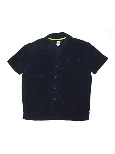 Pre-owned Gap Kids' Short Sleeve Button Down Shirt In Blue