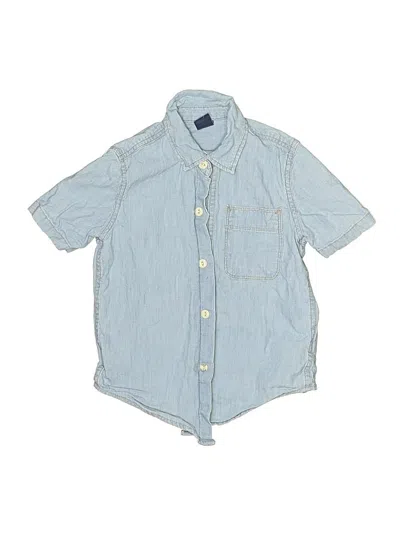 Pre-owned Gap Kids' Short Sleeve Button Down Shirt In Blue
