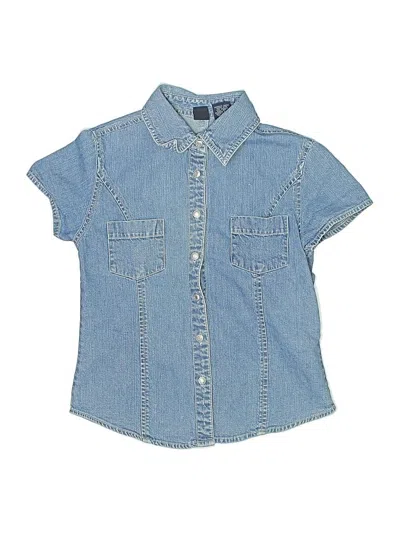 Pre-owned Gap Kids' Short Sleeve Button Down Shirt In Blue