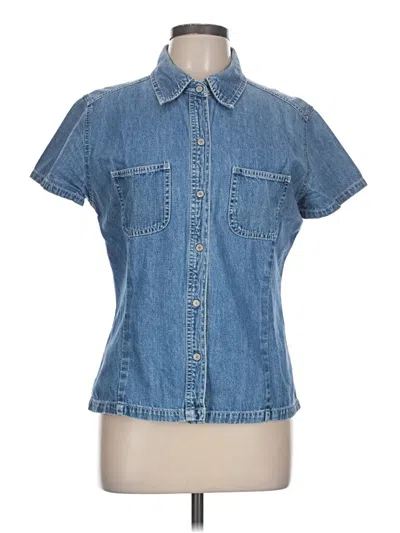 Pre-owned Gap Short Sleeve Button Down Shirt In Blue