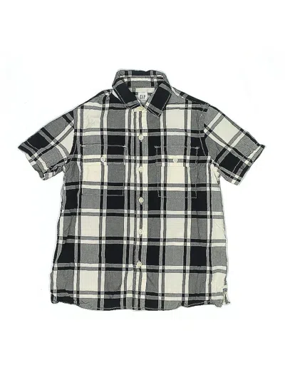 Pre-owned Gap Kids' Short Sleeve Button Down Shirt In Gray