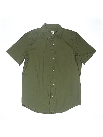 Pre-owned Gap Kids' Short Sleeve Button Down Shirt In Green