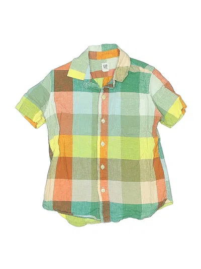 Pre-owned Gap Kids' Short Sleeve Button Down Shirt In Green