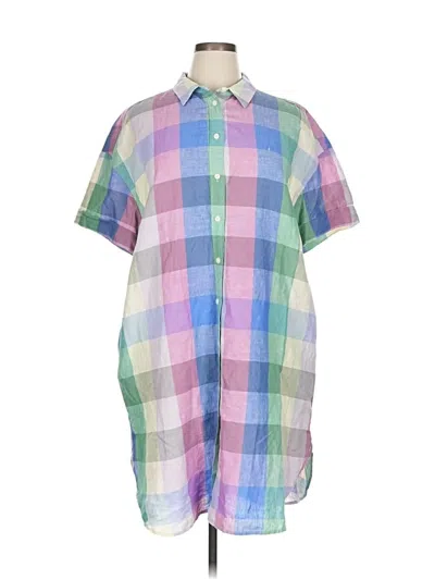 Pre-owned Gap Short Sleeve Button Down Shirt In Purple