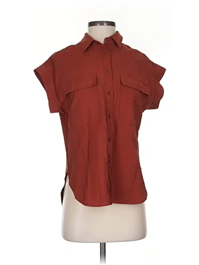 Gap Short Sleeve Button Down Shirt In Red