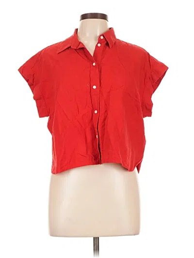 Pre-owned Gap Short Sleeve Button Down Shirt In Red