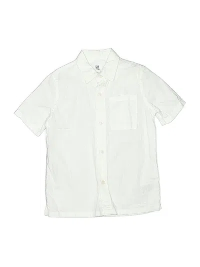 Pre-owned Gap Kids' Short Sleeve Button Down Shirt In White