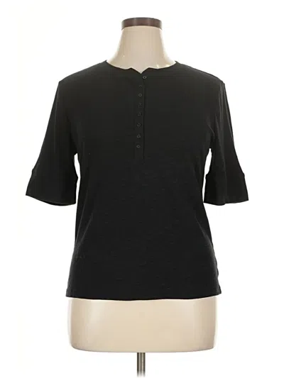 Pre-owned Gap Short Sleeve Henley Shirt In Black