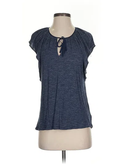 Pre-owned Gap Short Sleeve Henley Shirt In Blue