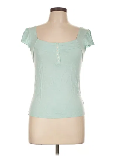 Pre-owned Gap Short Sleeve Henley Shirt In Green