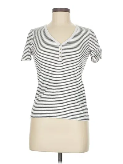 Pre-owned Gap Short Sleeve Henley Shirt In White